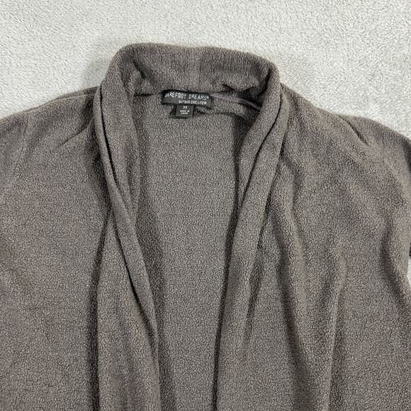 Barefoot Dreams Cardigan Sweater Womens XS Brown Bamboo Blend Chic Lite Pockets - Picture 3 of 9